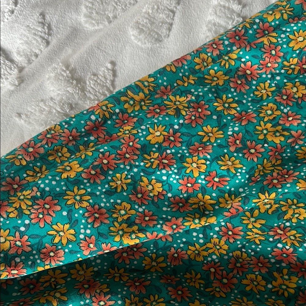 Easel Teal and Yellow Floral Dress - Picture 4 of 7